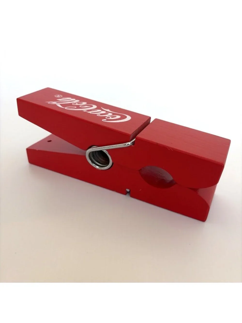 Vintage Coca-Cola Oversized Wooden Clothespin Memo Photo Clip Wall Decor Holder